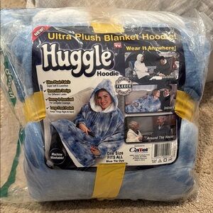 Hoodie Ultra Plush Blanket - Blue Tie Dye